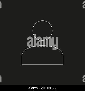 White line vector icon of an user Stock Vector