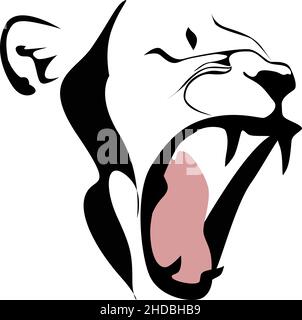 Lions roar illustration hand draw vector Stock Vector