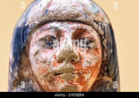 Egyptian art sculpture in the Late New Kingdom Period. Antique objects of the Egyptian culture seen in the Royal Ontario Museum (ROM) Jan. 5, 2022 Stock Photo