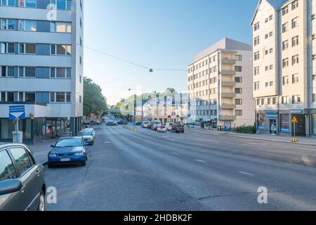 Turku, Finland - August 4, 2021: Nylandsgatan street, one of main street in Turku. Stock Photo