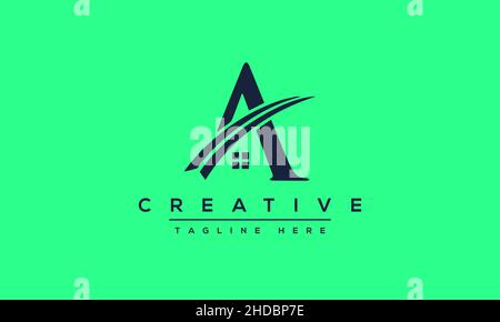 Unique modern minimalist creative letter A logo design. Vector icon template Stock Vector