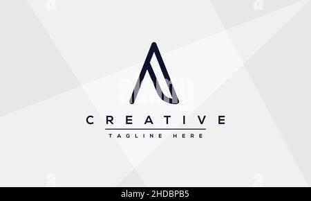Unique modern minimalist creative letter A logo design. Vector icon template Stock Vector