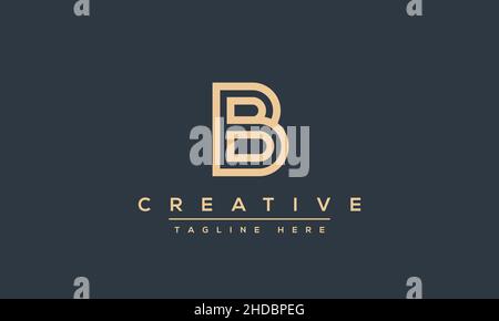 Modern abstract letter B logo design. Minimal B initial based icon. Initial BB vector Stock Vector