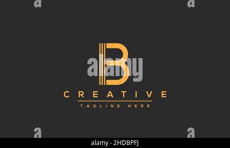 Modern abstract letter B logo design. Minimal B initial based icon. Initial BB vector Stock Vector
