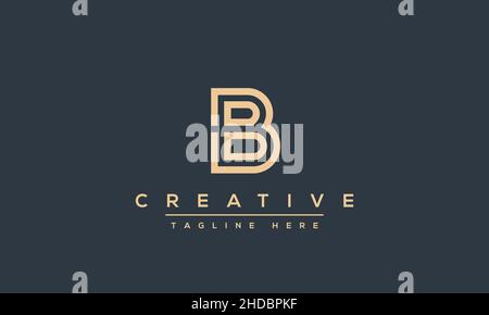 Modern abstract letter B logo design. Minimal B initial based icon. Initial BB vector Stock Vector