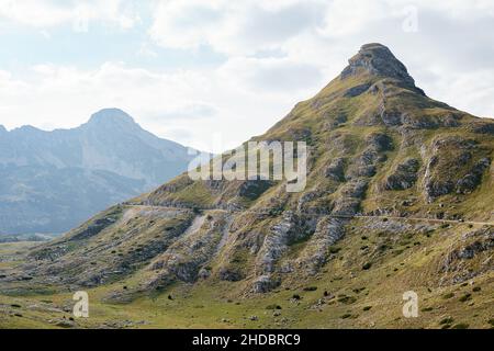 Pointed rocky mountain on the Sedlo Pass in Durmitor National Park Stock Photo