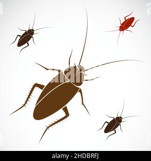 Vector of cockroach on white background. Easy editable layered vector illustration. Stock Vector