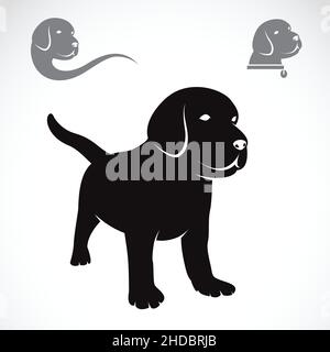 Vector image of labrador puppies on white background. Easy editable layered vector illustration. Stock Vector