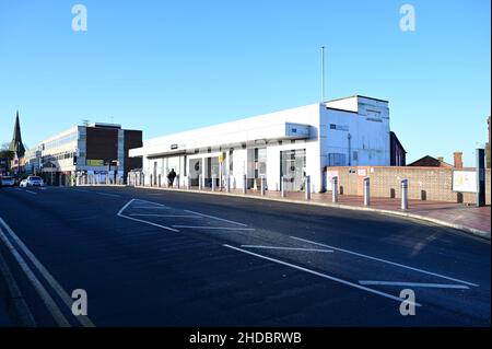 The entrance to Tonbridge station from the main road. Stock Photo