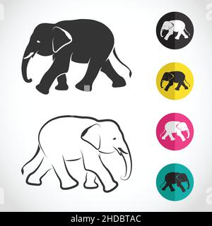 Vector of an elephant on white background. Easy editable layered vector illustration. Stock Vector