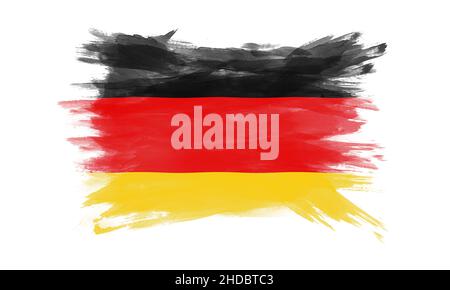 Germany flag brush stroke, national flag on white background Stock ...