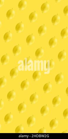 Lemon as seamless pattern isolated on yellow background Stock Photo
