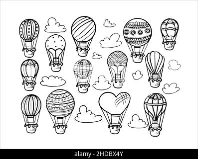 Hand Drawn Doodle Air Balloon Sticker
