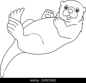 Sea otter Coloring Page for Kids Stock Vector Image &amp; Art - Alamy