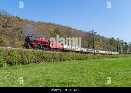 A steam gala on the Llangollen steam Railway Stock Photo