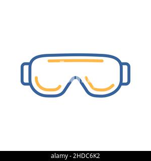 Biology goggles Eye protection vector flat icon. Scientific Lab glasses. Medicine sign. Graph symbol for medical web site and apps design, logo, app, Stock Vector