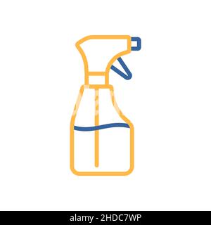 Cleaning spray bottle vector flat icon. Coronavirus. Graph symbol for medical web site and apps design, logo, app, UI Stock Vector