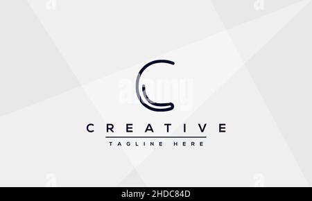 Modern creative letter C logo design. Minimal C, CC initial based vector icon Stock Vector