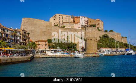 Waterfront and citadel, Calvi, Corsica, Calvi, Corsica, France Stock Photo