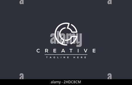 Modern creative letter C logo design. Minimal C, CC initial based vector icon Stock Vector