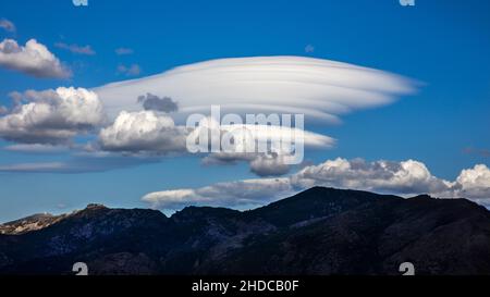 Bizarre cloud formation, Corsica, Murato, Corsica, France, Europe Stock Photo