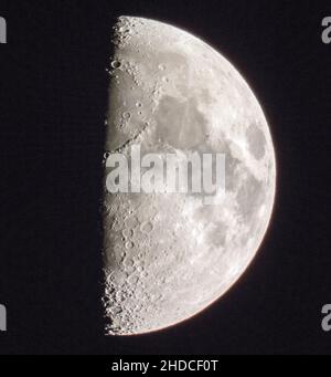 zunehmender Halbmond / Moon waxing quarter Stock Photo