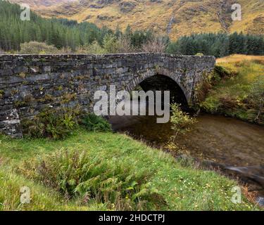 Bridge over the River Shiel near the site of the Battle of Glenshiel. Glen Shiel, Highland, Scotland Stock Photo