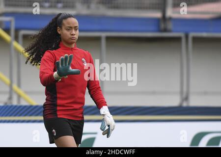 Latina, Italy. 05th Jan, 2022. Selena Delia Babb of A.C. Milan during the Women's Italian Supercup Semi-Final between A.S. Roma Women and A.C. Milan at the Domenico Francioni Stadium on 5th of January, 2022 in Latina, Italy. Credit: Independent Photo Agency/Alamy Live News Stock Photo