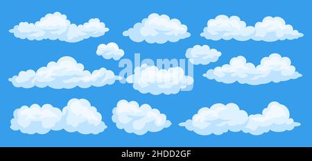 Set of cartoon clouds Stock Vector
