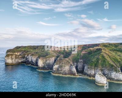 Overhead view of Flamborough Head coastline, UK Stock Photo