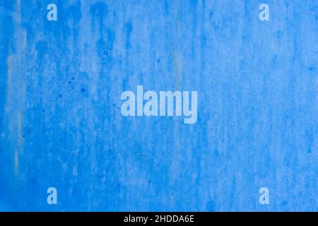 Abandoned old plain painted blue metal sheet for texture background Stock Photo