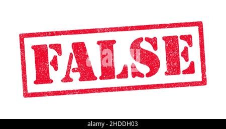 Vector illustration of the word False in red ink stamp Stock Vector