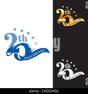 20 years anniversary celebration logotype. 20th anniversary logo collection.EPS 10 Stock Vector