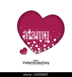 Happy Valentine's Day Greeting Card. For Valentine's Day, Mother's and birthday greeting card design. Vector illustration Stock Vector