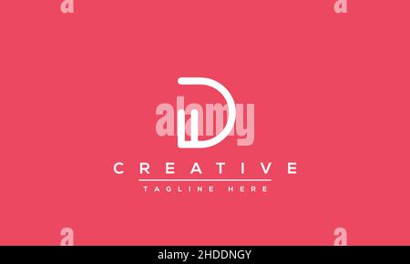 Creative modern letter D logo design, Minimalist D DD initial based vector icon Stock Vector