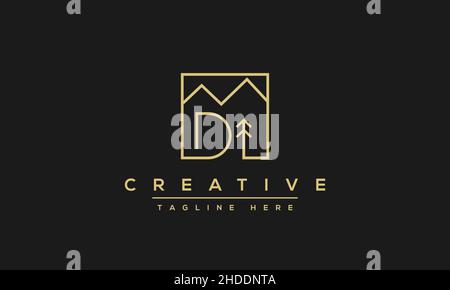 Creative modern letter D logo design, Minimalist D DD initial based vector icon Stock Vector