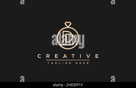 Creative modern letter D logo design, Minimalist D DD initial based vector icon Stock Vector