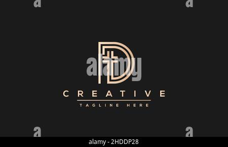 Creative modern letter D logo design, Minimalist D DD initial based vector icon Stock Vector