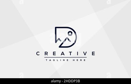 Creative modern letter D logo design, Minimalist D DD initial based vector icon Stock Vector