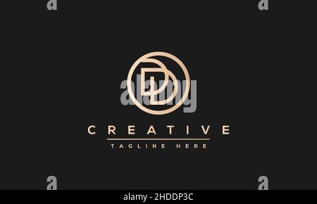 Creative modern letter D logo design, Minimalist D DD initial based vector icon Stock Vector