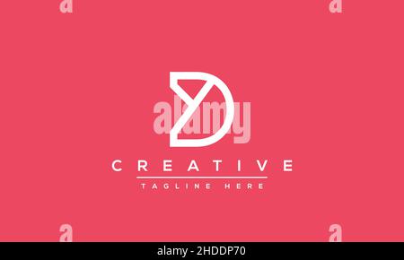 Creative modern letter D logo design, Minimalist D DD initial based vector icon Stock Vector