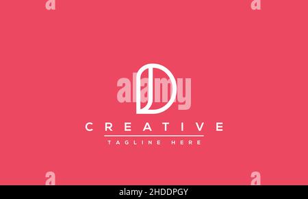 Creative modern letter D logo design, Minimalist D DD initial based vector icon Stock Vector