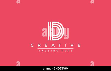 Creative modern letter D logo design, Minimalist D DD initial based vector icon Stock Vector
