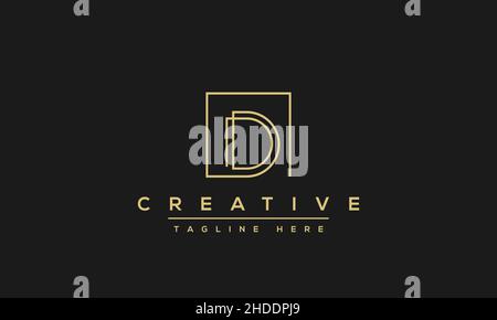 Creative modern letter D logo design, Minimalist D DD initial based vector icon Stock Vector