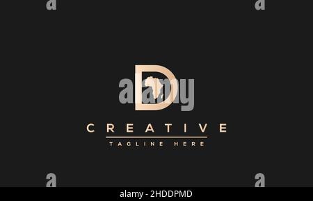Creative modern letter D logo design, Minimalist D DD initial based vector icon Stock Vector
