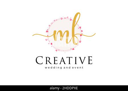 MF feminine logo. Usable for Logo for fashion,photography, wedding, beauty, business. Flat Vector Logo Design Template Element. Stock Vector