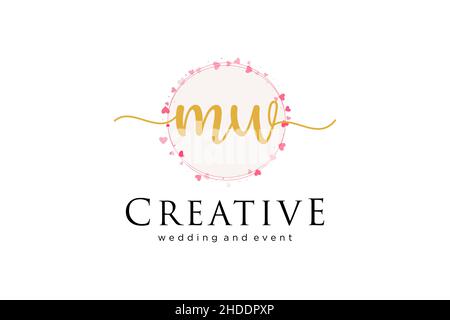 MW feminine logo. Usable for Logo for fashion,photography, wedding, beauty, business. Flat Vector Logo Design Template Element. Stock Vector