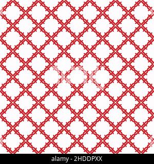 Red and white color seamless pattern texture and template. Multicolored. Colorful ornamental graphic design. Colored mosaic ornaments. Vector illustra Stock Vector