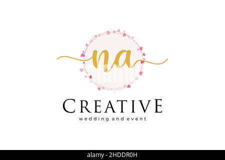 NA feminine logo. Usable for Logo for fashion,photography, wedding, beauty, business. Flat Vector Logo Design Template Element. Stock Vector