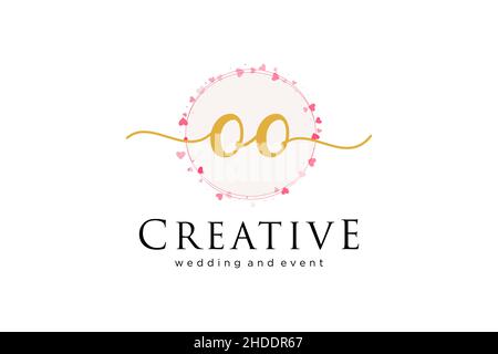 OO feminine logo. Usable for Logo for fashion,photography, wedding, beauty, business. Flat Vector Logo Design Template Element. Stock Vector